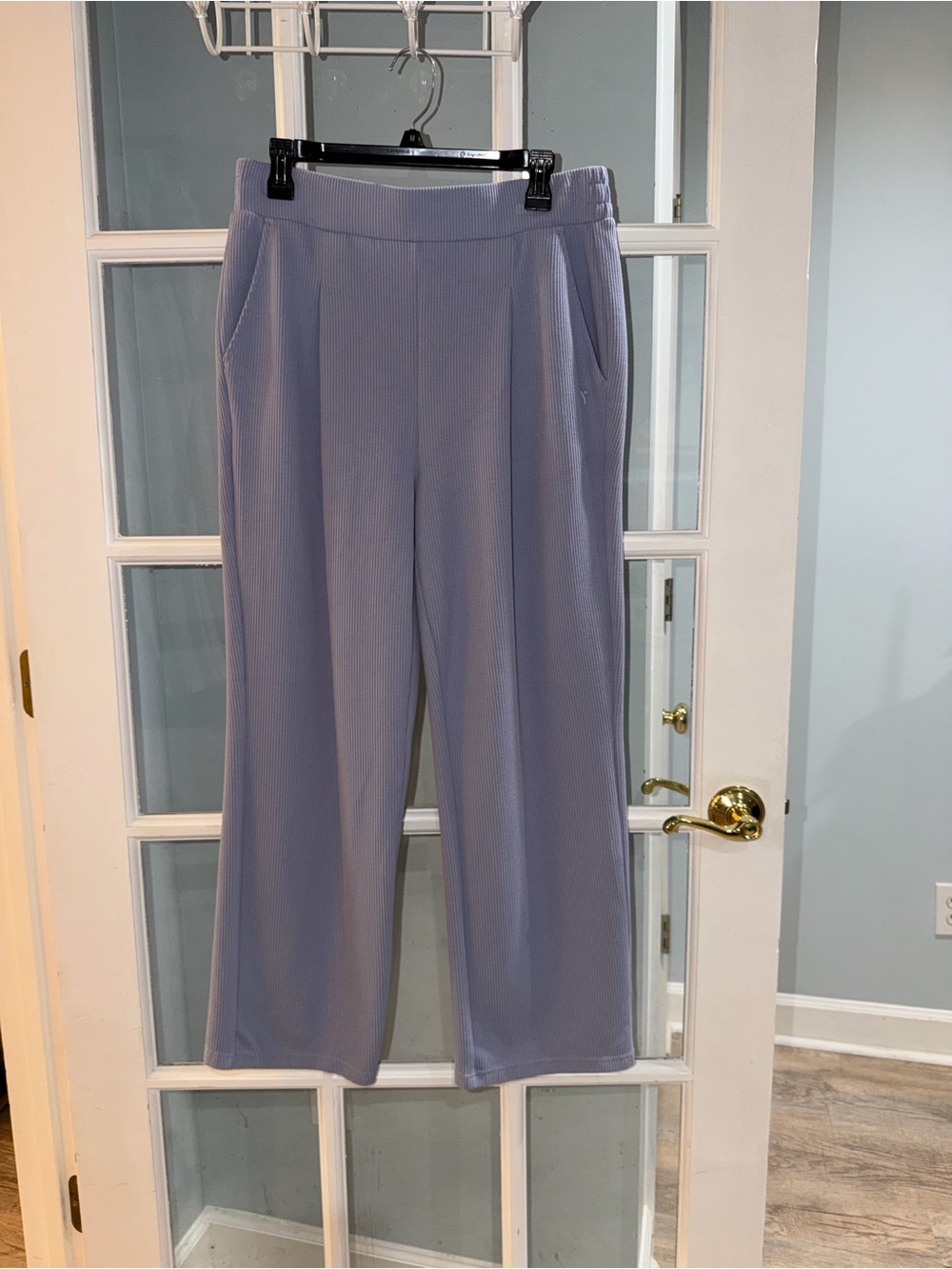Yogalicious Scuba Rib Boss Jogger Women's Pants Purple Size L Comfort Pull On
